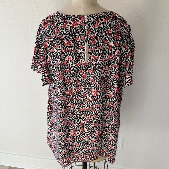 MAX STUDIO | Women’s Flutter Sleeve Top Faux Tie Multicolor Floral Blouse NEW XL - Picture 4 of 9